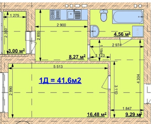 1-комнатная 41.6 м² в ЖК Grand Comfort от 14 000 грн/м², с. Михайловка-Рубежовка