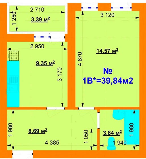 1-кімнатна 39.84 м² в ЖК Grand Comfort від 14 000 грн/м², с. Михайлівка-Рубежівка