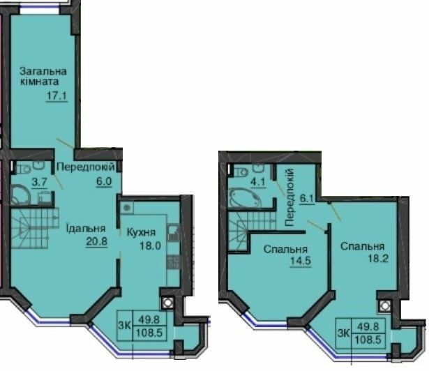 Дворівнева 108.5 м² в ЖК Sofia Nova від 30 000 грн/м², с. Новосілки