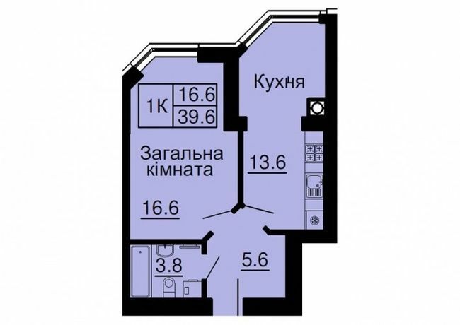 1-комнатная 39.6 м² в ЖК София Резиденс от 33 000 грн/м², с. Софиевская Борщаговка