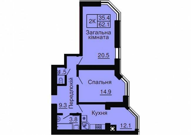 1-комнатная 62.1 м² в ЖК София Резиденс от 33 000 грн/м², с. Софиевская Борщаговка
