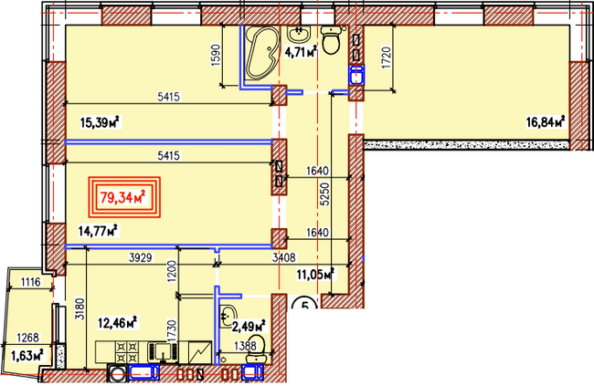 3-комнатная 79.34 м² в ЖК Уютный квартал от 30 900 грн/м², с. Софиевская Борщаговка