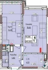 1-кімнатна 40 м² в ЖК Піонерський квартал 2 від 26 500 грн/м², смт Чабани