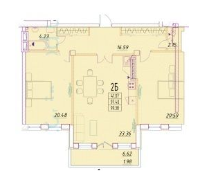 2-комнатная 99.38 м² в ЖК Дом Потоцкого от 39 000 грн/м², Одесса