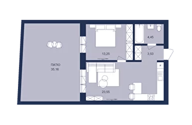 1-кімнатна 44 м² в ЖК РЕМ від 17 300 грн/м², м. Самбір