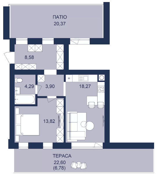 1-кімнатна 61.75 м² в ЖК РЕМ від 17 300 грн/м², м. Самбір