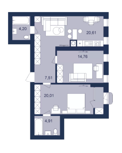 2-комнатная 72 м² в ЖК РЕМ от 17 300 грн/м², г. Самбор