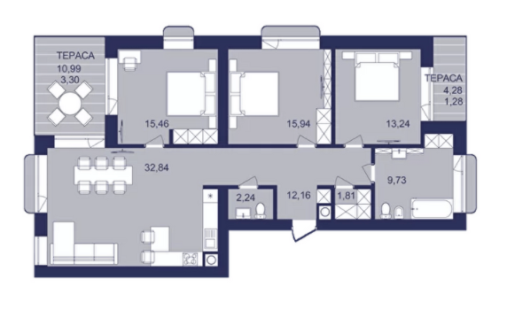 3-комнатная 108 м² в ЖК РЕМ от 17 300 грн/м², г. Самбор