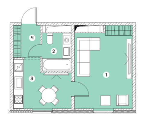 1-комнатная 31.05 м² в ЖК Smart от 16 150 грн/м², Запорожье