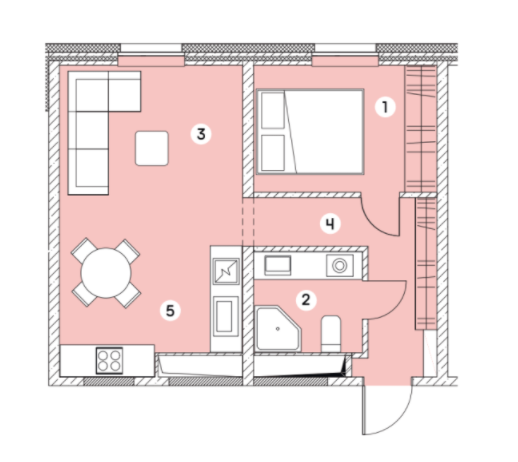 1-комнатная 36.89 м² в ЖК Smart от 16 150 грн/м², Запорожье