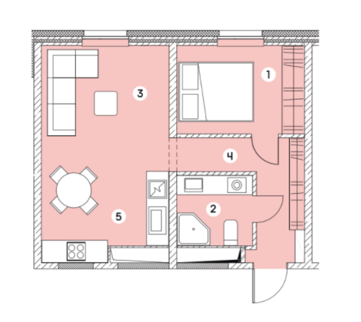 1-кімнатна 36.89 м² в ЖК Smart від 16 150 грн/м², Запоріжжя