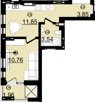 1-кімнатна 32 м² в ЖК Зоряний від 14 000 грн/м², Ужгород