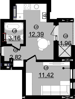 1-комнатная 32.2 м² в ЖК Звездный от 14 000 грн/м², Ужгород