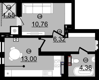 1-кімнатна 35.3 м² в ЖК Зоряний від 14 000 грн/м², Ужгород