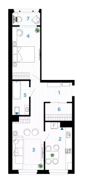 2-кімнатна 61 м² в ЖК А5 від 32 700 грн/м², Івано-Франківськ