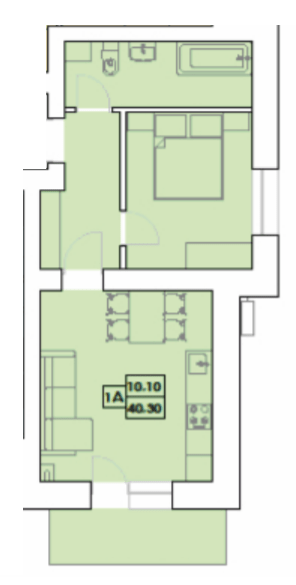 1-кімнатна 40.3 м² в ЖК Крайобраз від 31 850 грн/м², м. Яремче