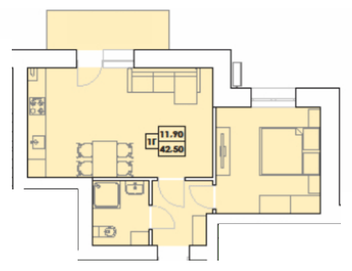 1-кімнатна 42.5 м² в ЖК Крайобраз від 123 380 грн/м², м. Яремче