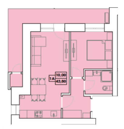 1-кімнатна 43.8 м² в ЖК Крайобраз від 31 850 грн/м², м. Яремче