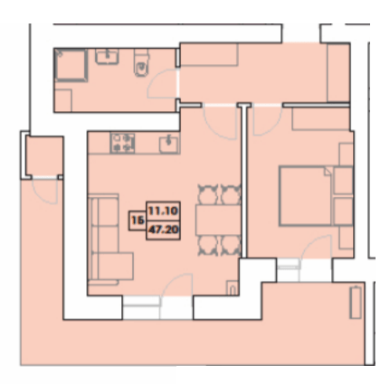 1-кімнатна 47.2 м² в ЖК Крайобраз від 31 850 грн/м², м. Яремче