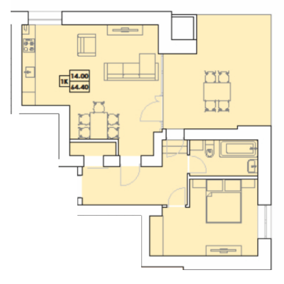 1-кімнатна 64.4 м² в ЖК Крайобраз від 123 380 грн/м², м. Яремче