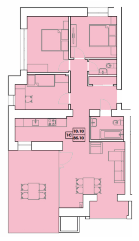 1-кімнатна 85.1 м² в ЖК Крайобраз від 123 380 грн/м², м. Яремче