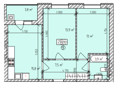 2-комнатная 55 м² в ЖК Автобиография от 14 200 грн/м², Хмельницкий