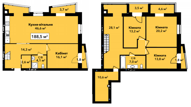 Двухуровневая 188.5 м² в ЖК Жемчужина Проскурова от 19 900 грн/м², Хмельницкий