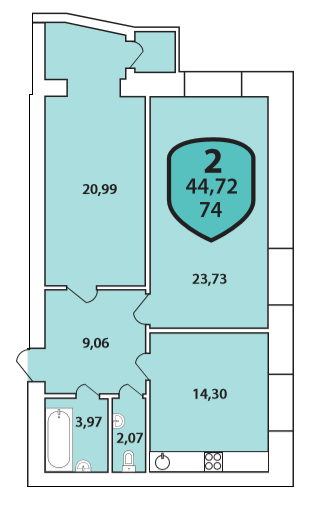 2-комнатная 74 м² в ЖК Олимпийский от 16 500 грн/м², Хмельницкий