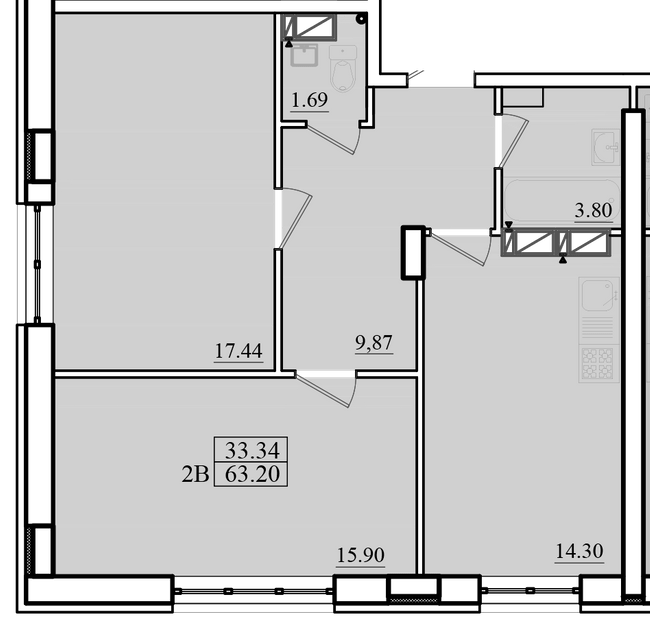 2-кімнатна 63.2 м² в ЖК Морський від 18 400 грн/м², м. Чорноморск