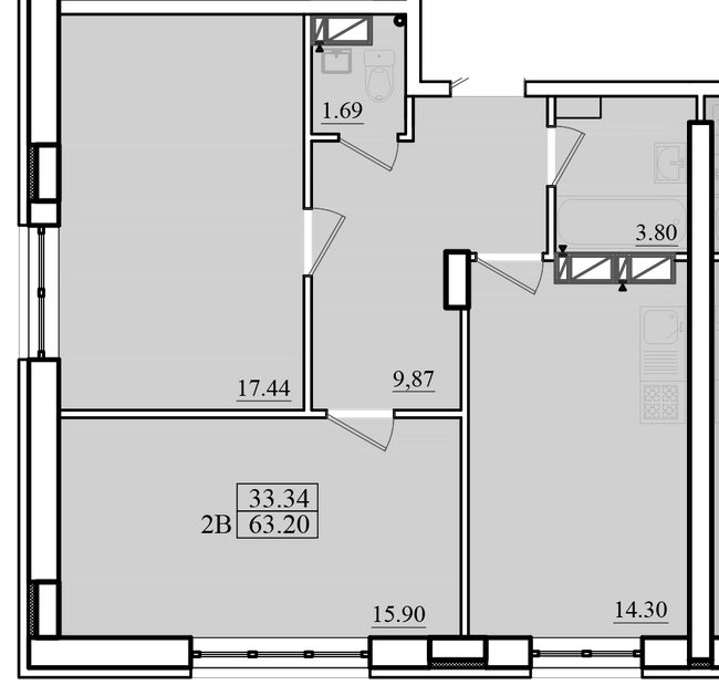 2-комнатная 63.2 м² в ЖК Морской от 18 400 грн/м², г. Черноморск