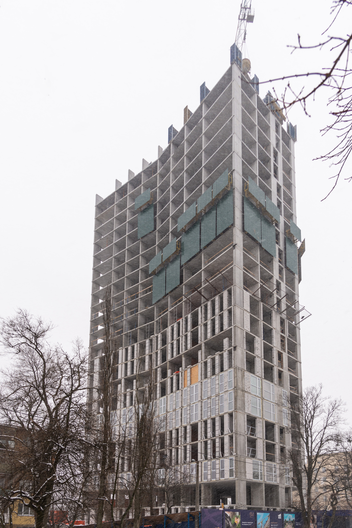 Ход строительства ЖК Вежа на Ломоносова, янв, 2022 год