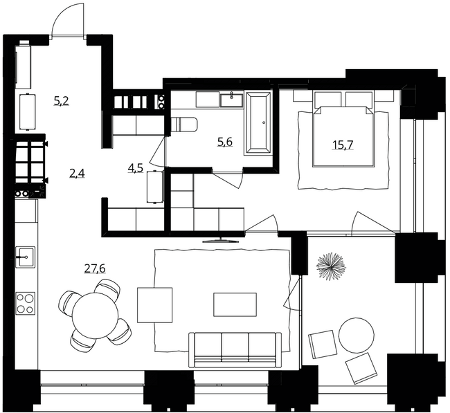 1-комнатная 67.3 м² в ЖК Doma Trabotti от 54 250 грн/м², Одесса