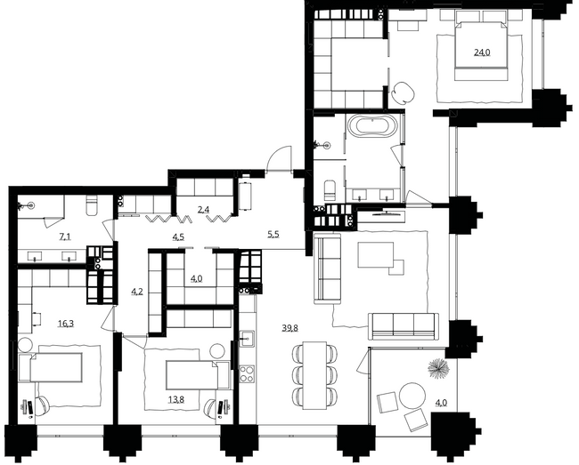 3-кімнатна 140.5 м² в ЖК Doma Trabotti від 62 850 грн/м², Одеса