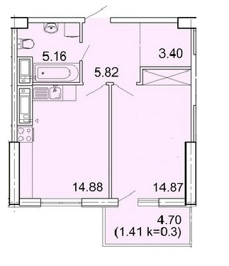 1-комнатная 46.11 м² в ЖК Акрополь от 41 900 грн/м², Одесса