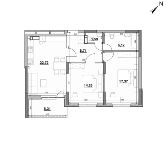 2-кімнатна 77.13 м² в ЖК OK`LAND від 31 830 грн/м², Київ