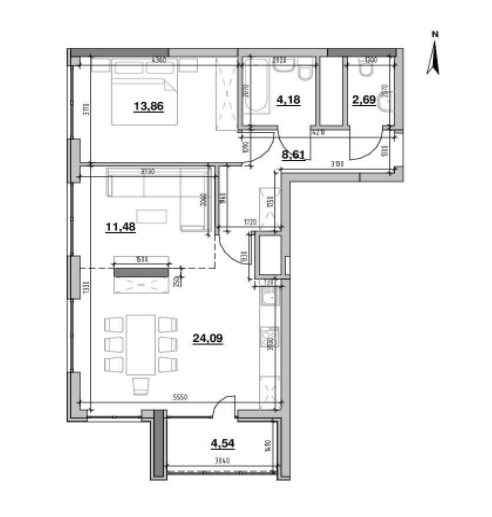 1-кімнатна 117.69 м² в ЖК Nordica Residence від 54 665 грн/м², Київ