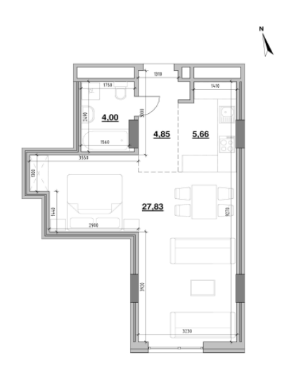 1-комнатная 42.34 м² в ЖК Америка от 29 180 грн/м², Львов