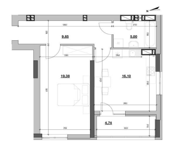 1-кімнатна 54.87 м² в ЖК Ріел Сіті від 25 232 грн/м², Львів