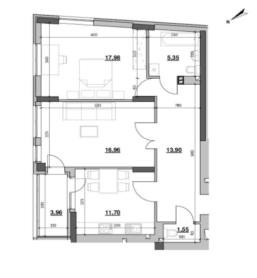 2-комнатная 71.4 м² в ЖК Ріел Сіті от 21 231 грн/м², Львов