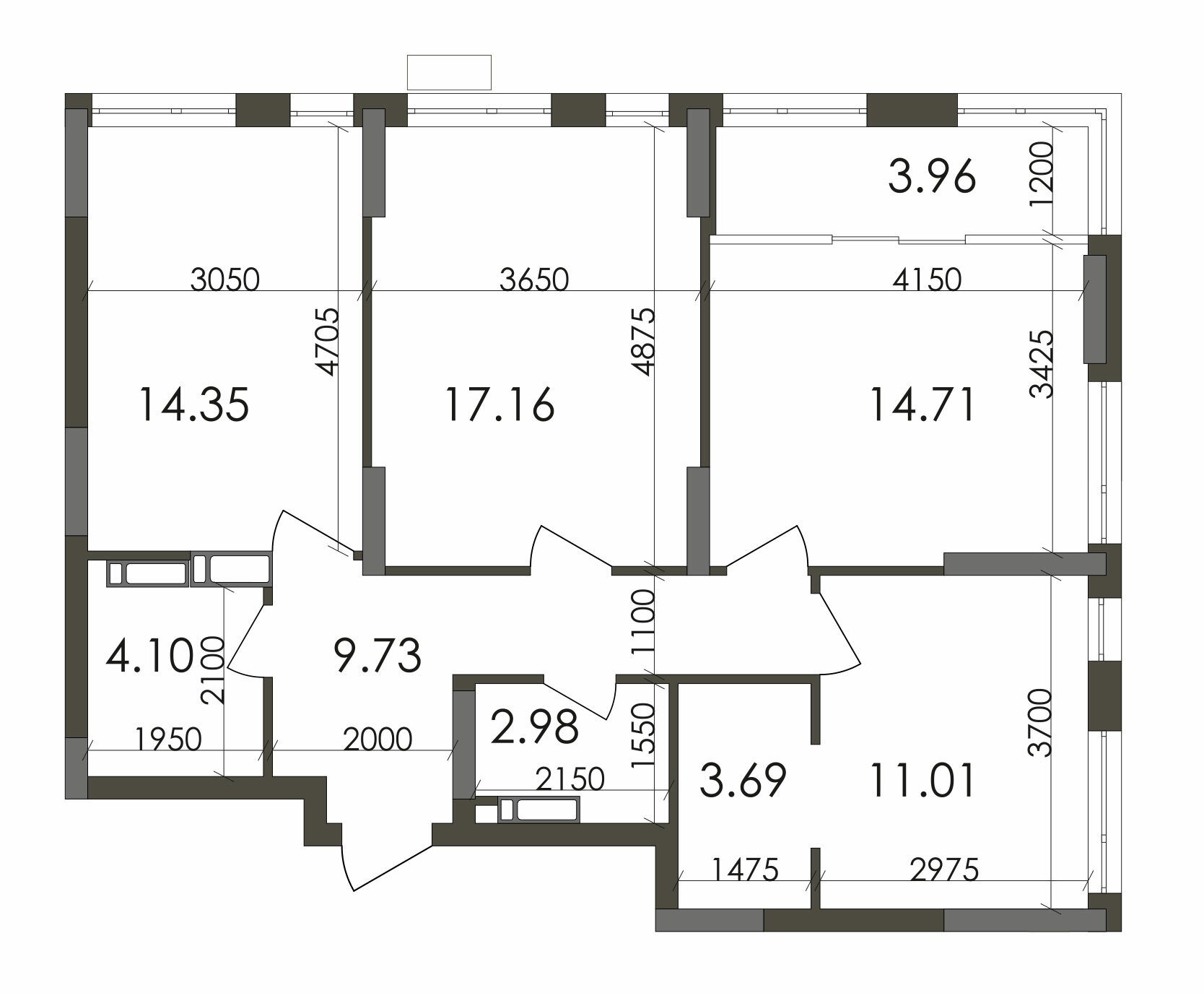 3-кімнатна 81.69 м² в ЖК Star City від 25 060 грн/м², Київ