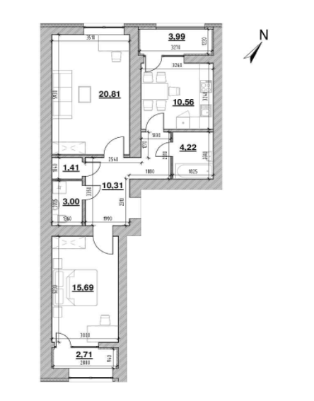 2-кімнатна 72.7 м² в ЖК Шенген від 26 213 грн/м², Львів