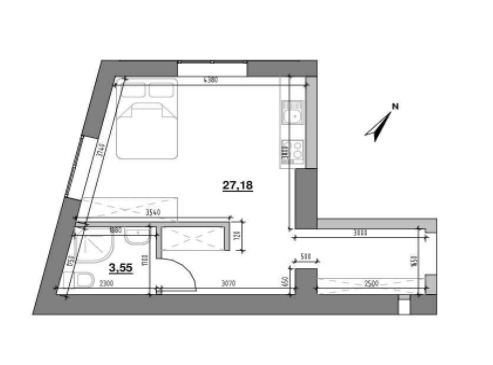 Студія 30.73 м² в ЖК Шенген від 21 090 грн/м², Львів