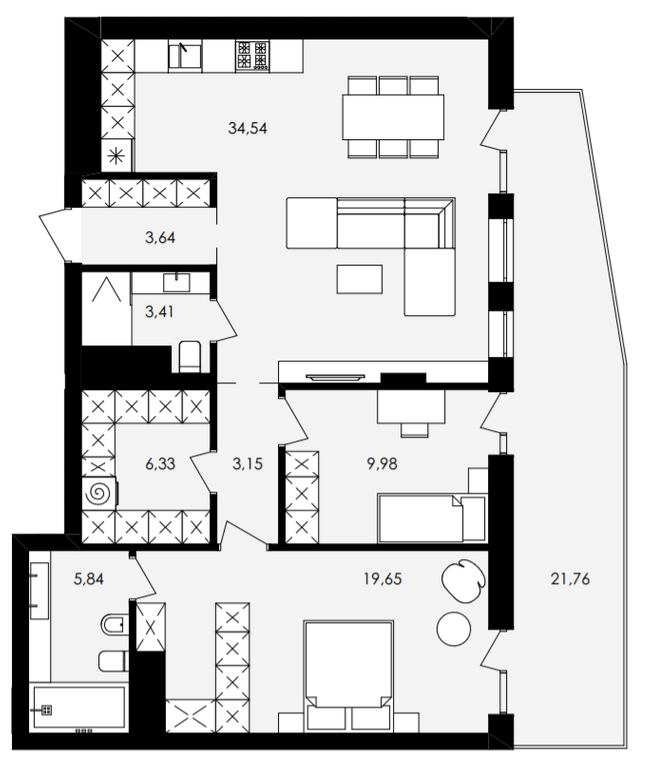 2-кімнатна 93.07 м² в ЖК Avalon Yard від 31 000 грн/м², Львів