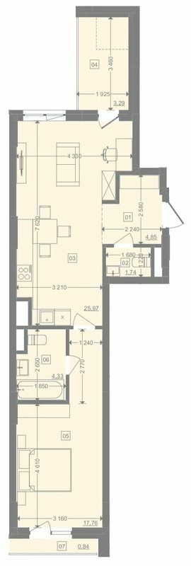 1-кімнатна 58.78 м² в ЖК Pictorial від 28 250 грн/м², Львів