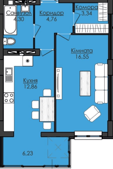 1-комнатная 48.05 м² в ЖК R2 Residence от 28 250 грн/м², Львов