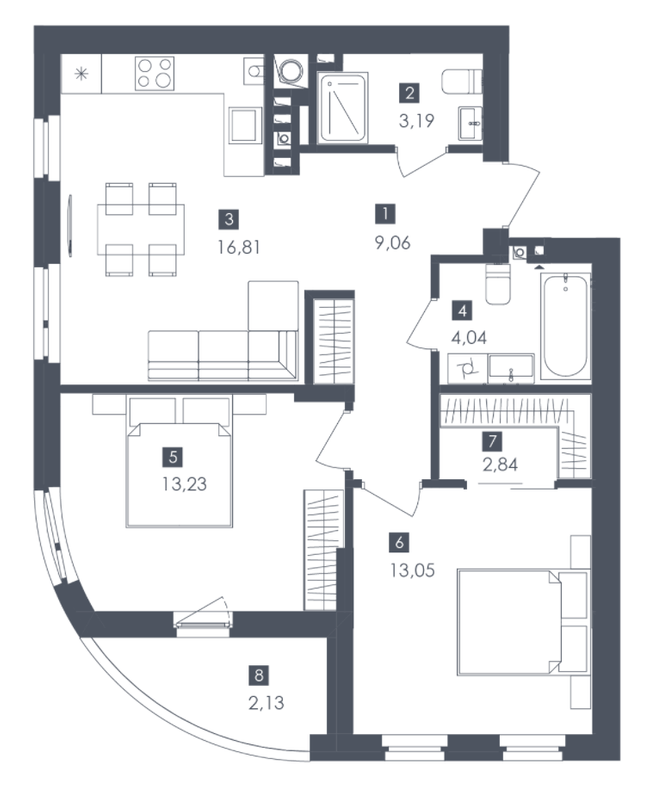 2-комнатная 64.35 м² в ЖК Safe Town от 35 300 грн/м², Львов