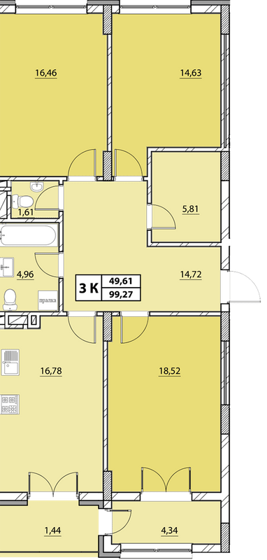 3-комнатная 99.27 м² в ЖК Гиацинт-Люкс от 48 000 грн/м², Львов