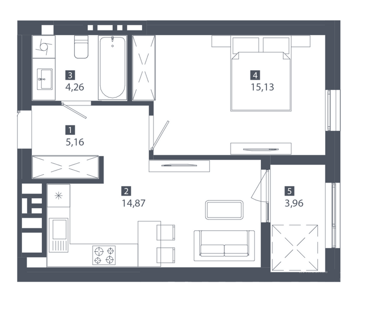 1-кімнатна 43.38 м² в ЖК Cinematic від 39 550 грн/м², Львів