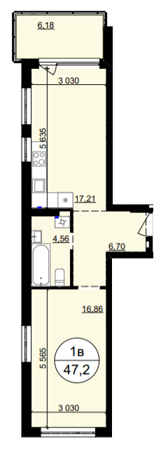 1-кімнатна 47.2 м² в ЖК Грінвуд-4 від 17 600 грн/м², смт Брюховичі