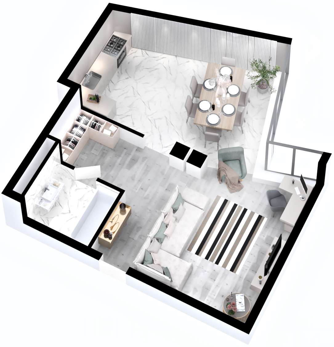 1-кімнатна 53.94 м² в ЖК RYBALSKY від 60 625 грн/м², Київ
